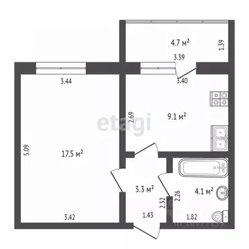 1-к кв. Башкортостан, Стерлитамакский район, Отрадовский сельсовет, с. ...