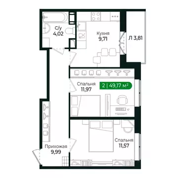 2-к кв. Ленинградская область, Сертолово Всеволожский район, ...