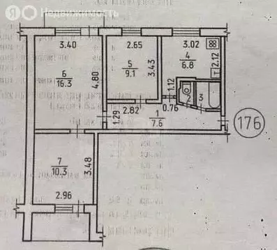 3-комнатная квартира: Ижевск, Удмуртская улица, 199 (52.9 м)