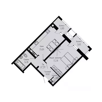 1-к кв. Ставропольский край, Пятигорск Скачки мкр,  (51.37 м)