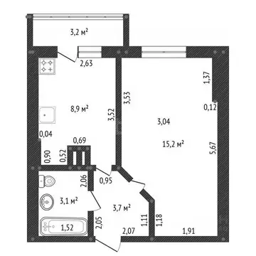 1-к кв. Башкортостан, Уфа ул. Гумера Куватова, 74 (31.0 м)