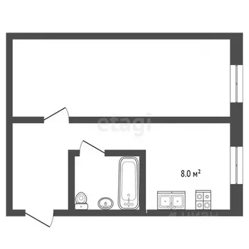 1-к кв. Нижегородская область, Выкса ул. Симы Битковой, 28 (30.4 м)
