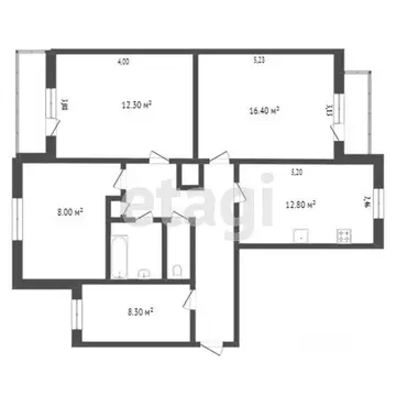 4-к кв. Белгородская область, Белгород ул. Буденного, 6 (74.4 м)
