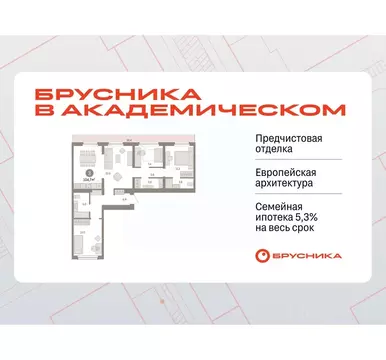 3-к кв. Свердловская область, Екатеринбург Академический мкр, 19-й ...