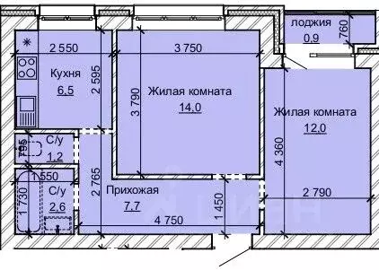 2-к кв. Алтайский край, Барнаул ул. Анатолия (44.9 м)