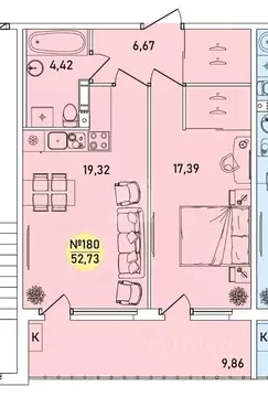 1-к кв. Ярославская область, Ярославль 2-й мкр,  (52.73 м)