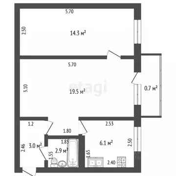 2-к кв. Башкортостан, Стерлитамак ул. Худайбердина, 140 (45.8 м)