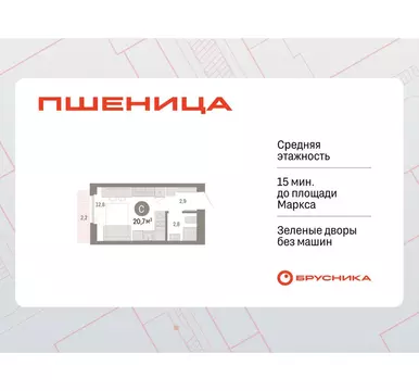 Квартира-студия: Новосибирский район, рабочий посёлок Краснообск, 3-й ...