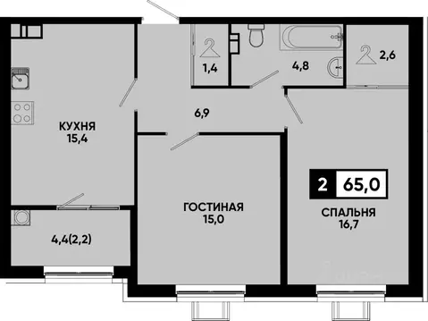 2-к кв. Ставропольский край, Кисловодск Моя Легенда жилой комплекс ...