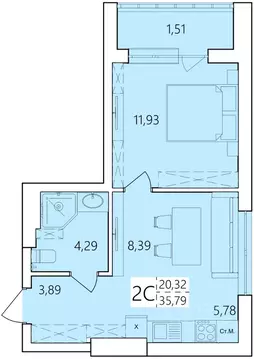 2-к кв. Башкортостан, Уфа Затон жилрайон, Волна жилой комплекс (35.79 ...