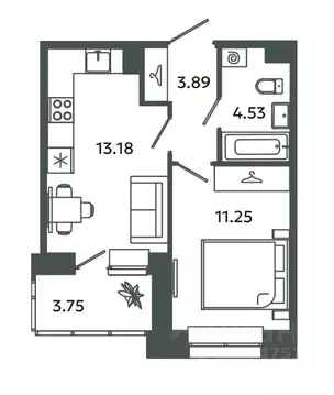 1-к кв. Ленинградская область, Ломоносовский район, Аннинское ...