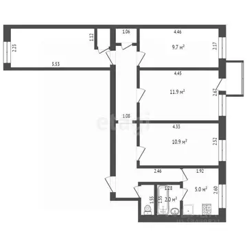 3-к кв. Марий Эл, Йошкар-Ола ул. Кремлевская, 39 (66.5 м)