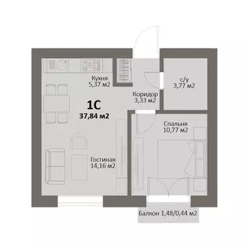 1-к кв. Челябинская область, Сосновский муниципальный округ, Поселок ...