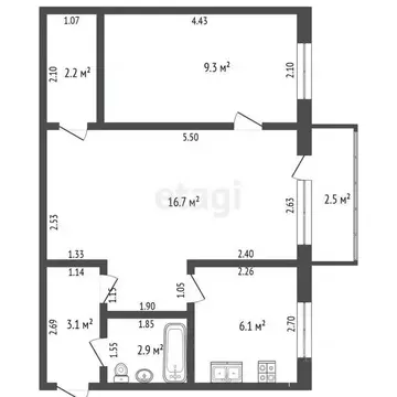 2-к кв. Башкортостан, Стерлитамакский район, Алатанинский сельсовет, ...