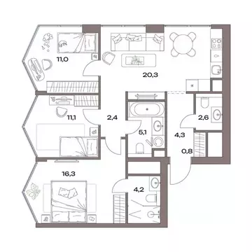 3-к кв. Москва Северный ао, Восточное Дегунино р-н, Акценты жилой ...