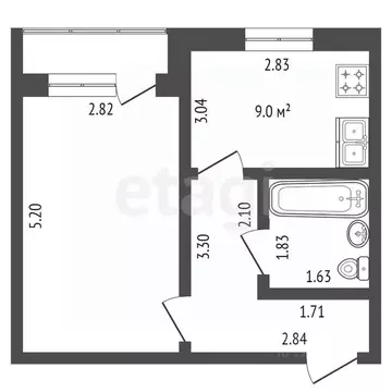 1-к кв. Тюменская область, Тюмень ул. Лесопарковая, 17 (32.1 м)