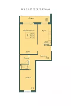 2-к кв. Кемеровская область, Кемерово Южный мкр, 10-й мкр, Весна жилой ...