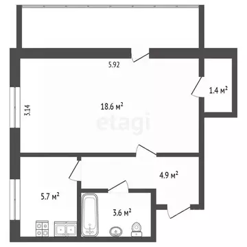 1-к кв. Татарстан, Альметьевск ул. Ризы Фахретдина, 23 (34.0 м)