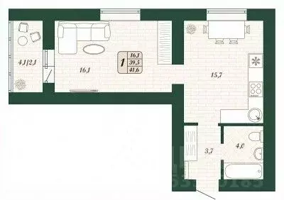 1-к кв. Самарская область, Волжский район, Смышляевка городское ...