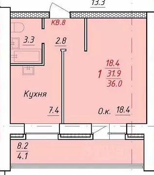 1-к кв. Алтайский край, Новоалтайск ул. 9 Января, 21 (36.0 м)