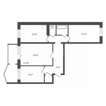 3-к кв. Красноярский край, Красноярск Свободный просп., 74 (66.0 м)