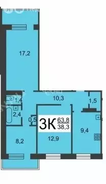 3-комнатная квартира: Нижний Новгород, улица Героя Советского Союза ...