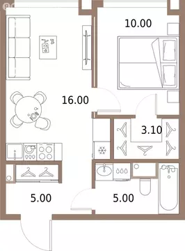 1-комнатная квартира: Москва, Ленинградское шоссе, 63 (39.1 м)