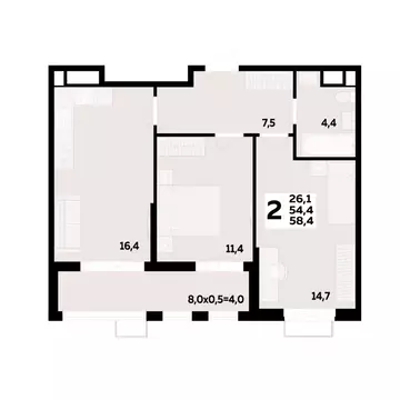 2-к кв. Адыгея, Тахтамукайский район, Старобжегокайское с/пос, Новая ...