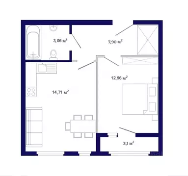 1-к кв. Иркутская область, Иркутский муниципальный округ, Маркова рп, ...