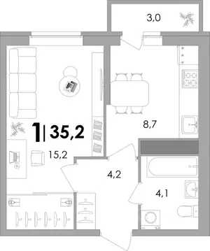 1-к кв. Тверская область, Калининский муниципальный округ, д. Батино ...