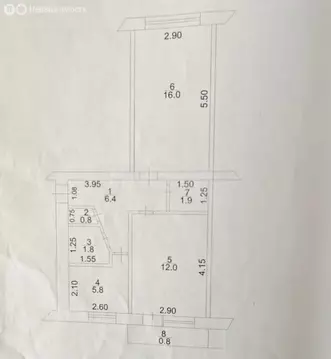 2-комнатная квартира: Ишимбай, улица Чкалова, 15 (44.7 м)