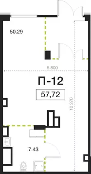 Помещение свободного назначения (57.72 м)