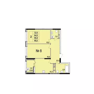 2-к кв. Ярославская область, Ярославль просп. Машиностроителей, 11 ...