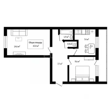 2-к кв. Алтай, Майминский район, с. Майма ул. Березовая роща (42.0 м)