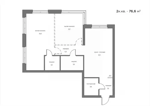 2-к кв. Пензенская область, Пенза Велларт Сити жилой комплекс (76.6 м)