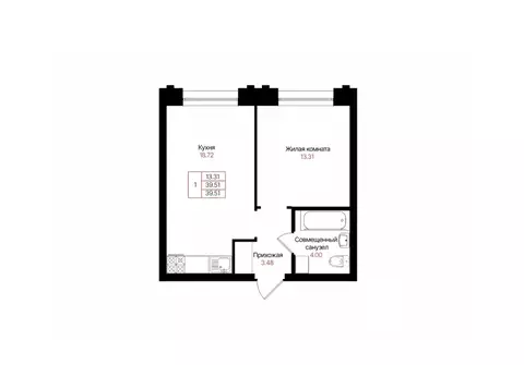 1-к кв. Татарстан, Казань Лето жилой комплекс (39.51 м)
