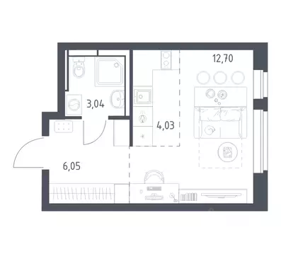 Студия Московская область, Ленинский городской округ, д. Калиновка ул. ...