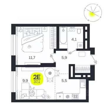 2-к кв. Свердловская область, Екатеринбург Южная Ботаника жилрайон, ...