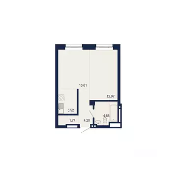 2-к кв. Башкортостан, Уфа Новомостовая ул., 4А (40.9 м)