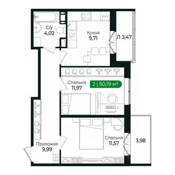 2-к кв. Ленинградская область, Сертолово Всеволожский район, ...