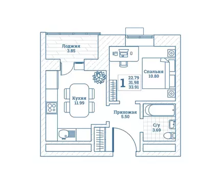 1-к кв. Московская область, Щелково городской округ, Монино пгт ул. ...