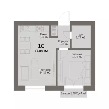 1-к кв. Челябинская область, Сосновский муниципальный округ, Поселок ...