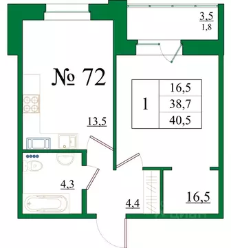 1-к кв. Ленинградская область, Гатчина Красносельское ш., 4Ак1 (40.5 ...