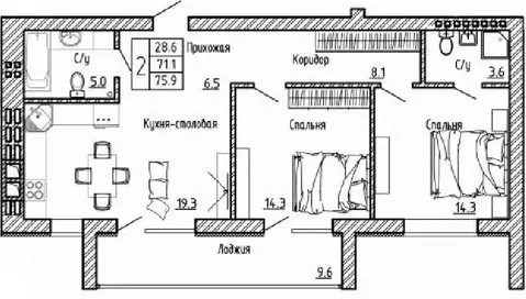 2-к кв. Воронежская область, Рамонский район, с. Ямное ул. Генерала ...