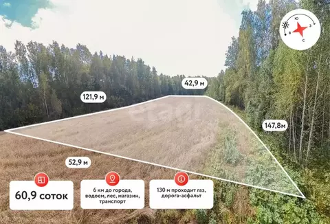 Участок в Тюменская область, Тюмень Радужная ул. (60.9 сот.)