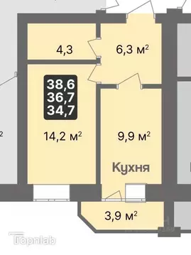 1-к кв. Тамбовская область, Тамбов ул. Имени С.И. Савостьянова, 14В ...