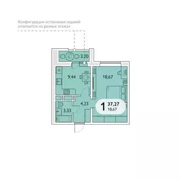 1-к кв. Брянская область, Брянск просп. Станке Димитрова, 67к7 (37.27 ...