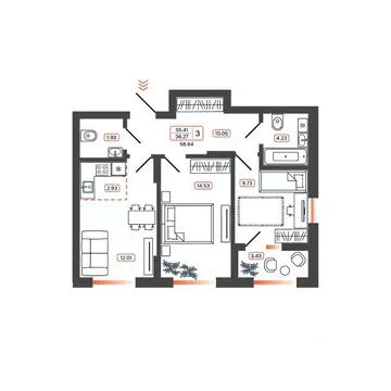 3-к кв. Ростовская область, Батайск ул. Дружная, 10 (58.84 м)