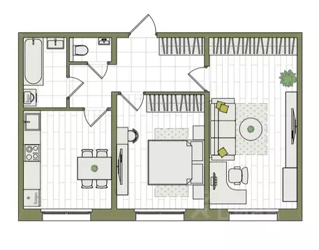 2-к кв. Кировская область, Киров ул. Чистопрудненская, 13А (56.9 м)