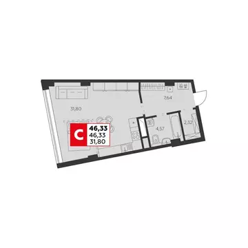 1-к кв. Ростовская область, Ростов-на-Дону ул. Штахановского, 24/2 ...